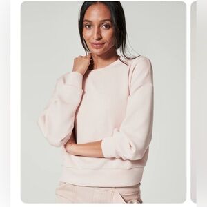 SPANX Air Essentials Crew sweater, Womens L, light pink, GUC